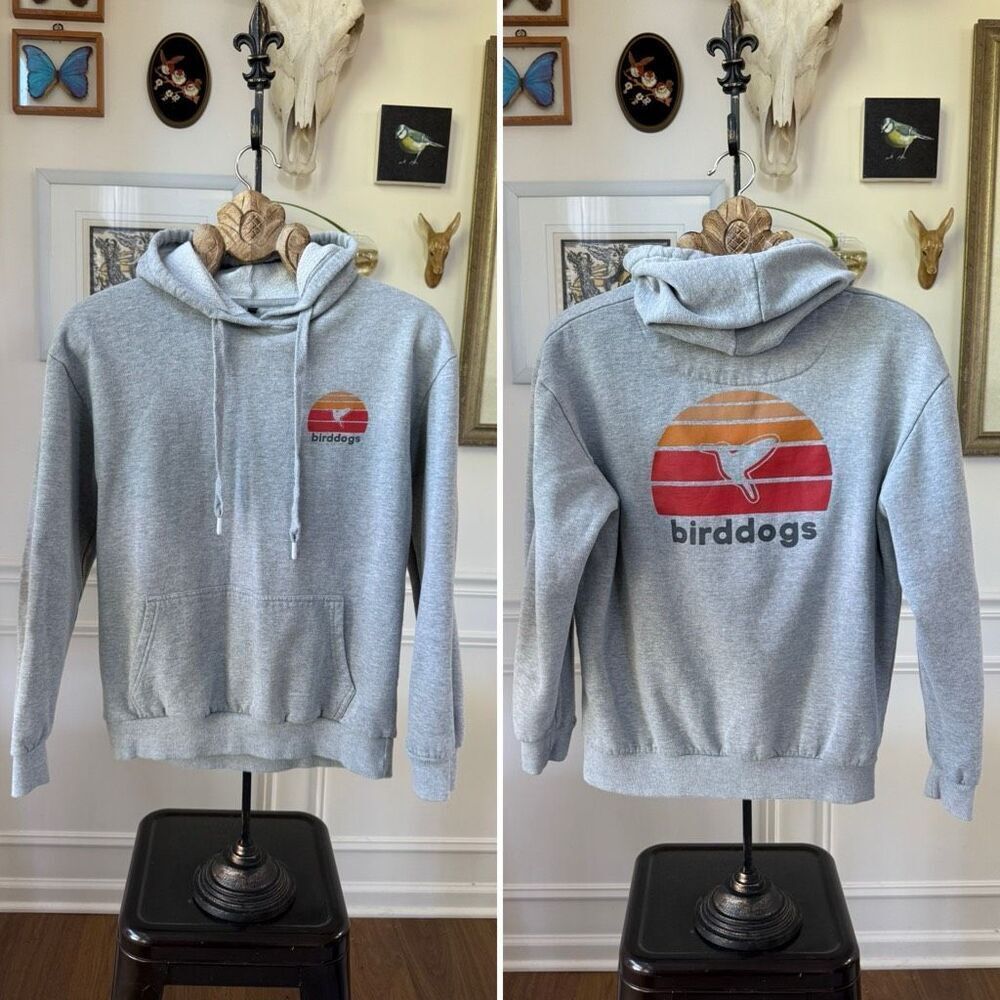 Birddogs Unisex Hoodie Grey Logo Pullover M